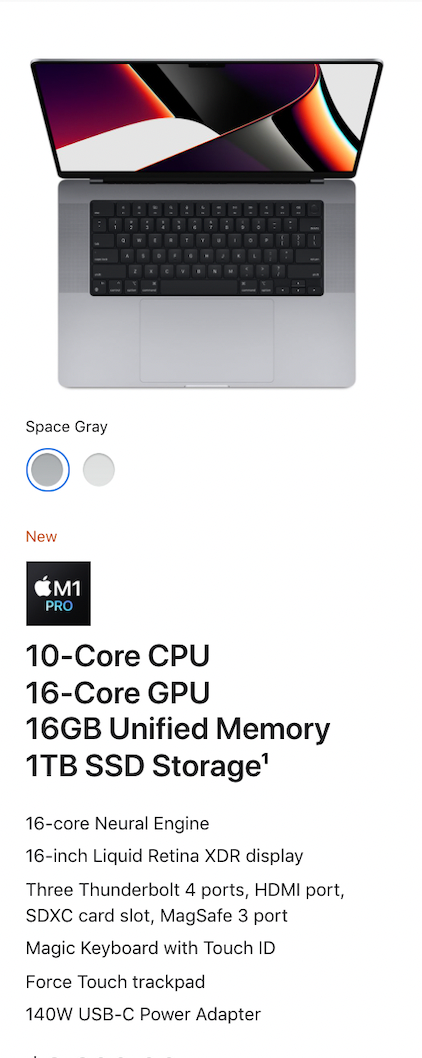 2020 - MacBook Pro 16" M1 Pro
