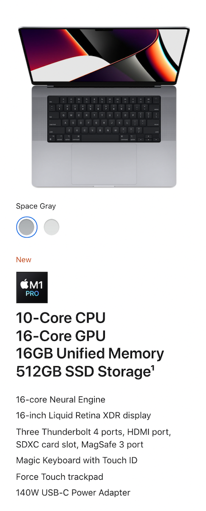 2020 - MacBook Pro 16" M1 Pro