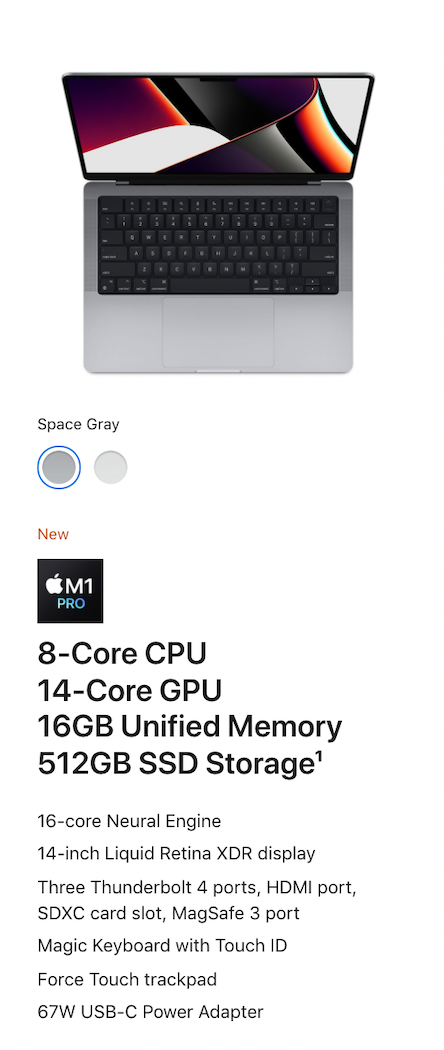 2020 - MacBook Pro 14" M1 Pro